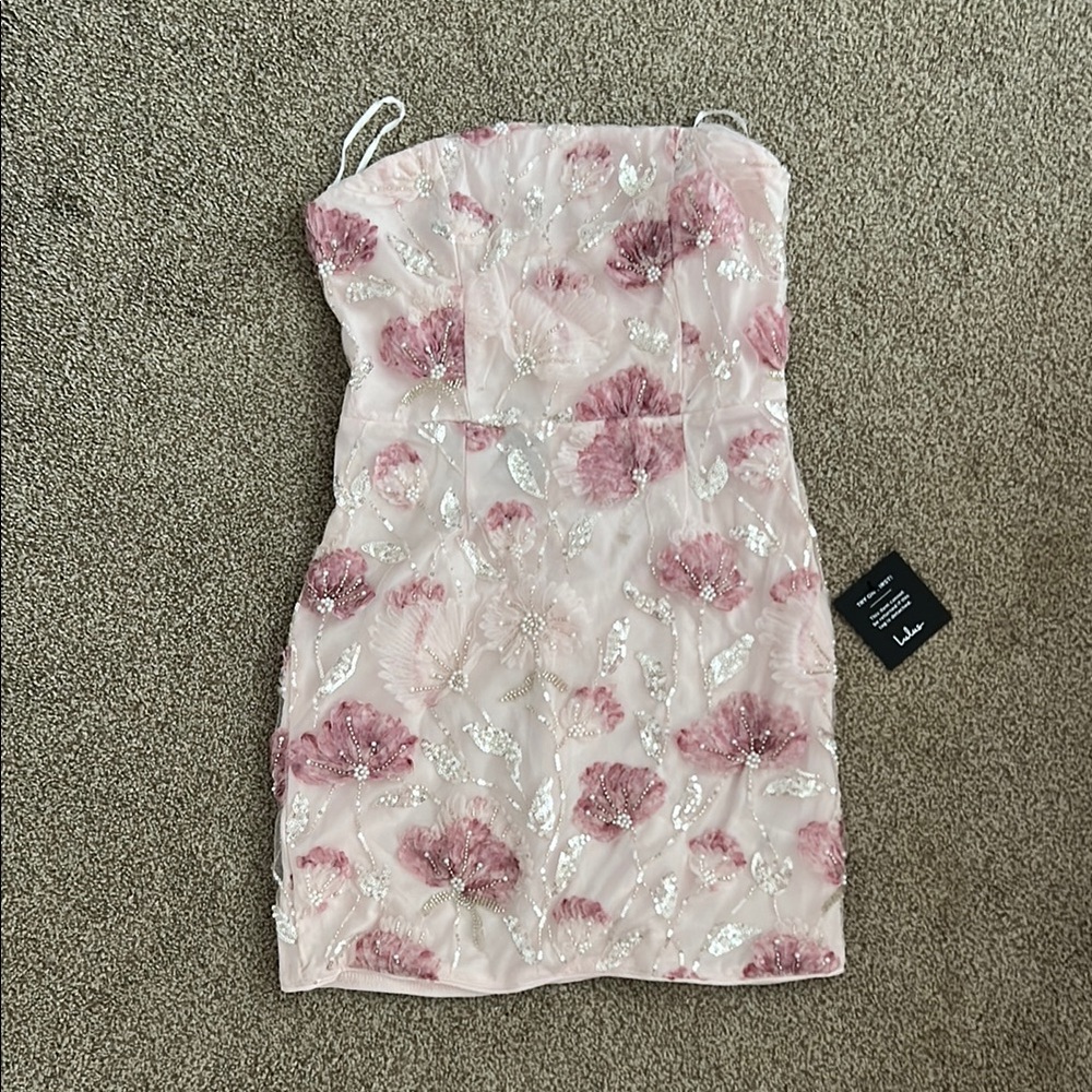 Lulu's Pink and White Floral Mini Dress